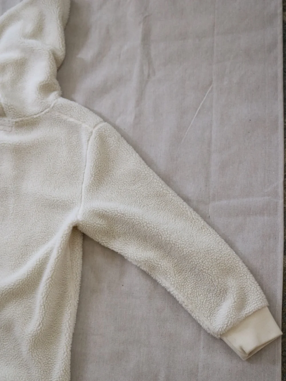 Supreme XL Sherpa Fleece Hoodie Half-Zip Ivory Cream Men's Unisex Pullover